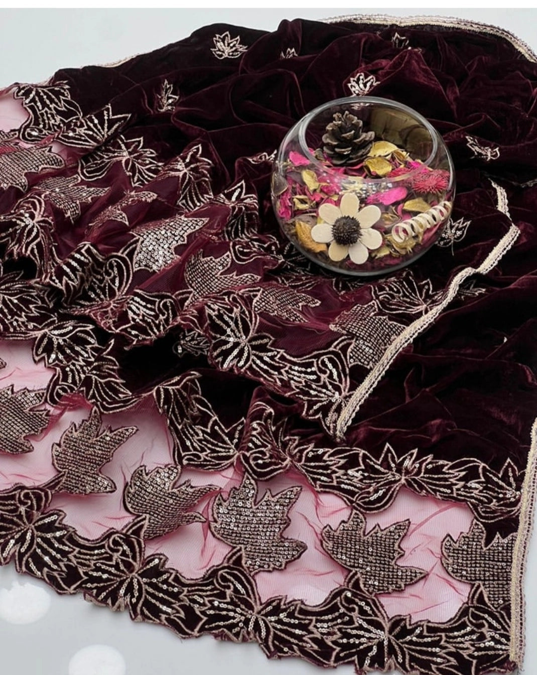 Cut Work Velvet Fancy Shawl for Women – Luxury Winter Shawl